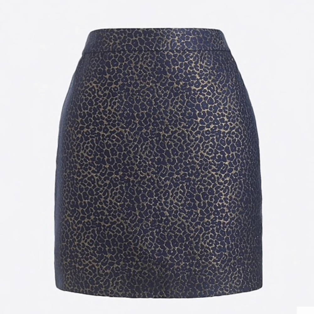 J. Crew Metallic Leopard Jacquard Mini Skirt